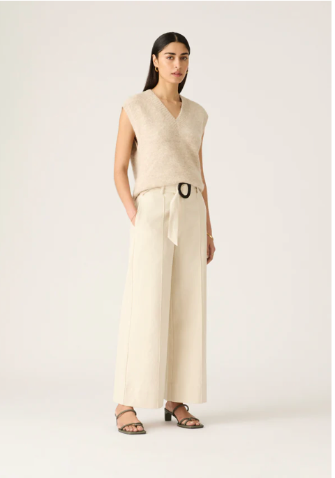 Mos The Label Lis Wide Leg Pants - Ivory