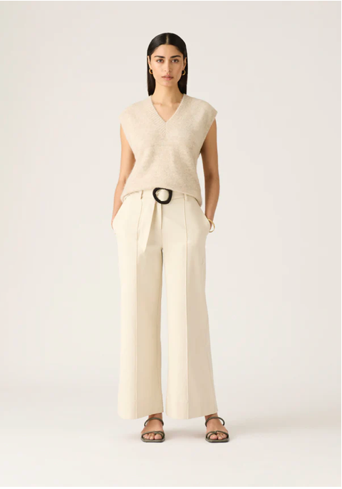 Mos The Label Lis Wide Leg Pants - Ivory