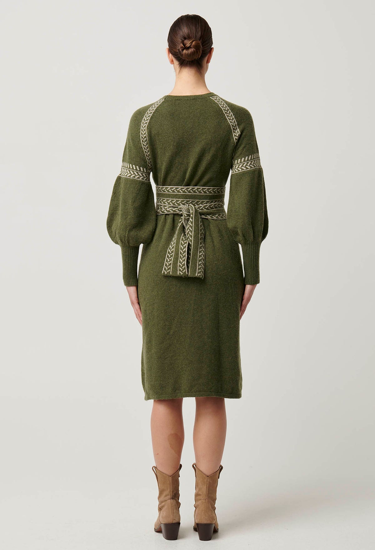 Once Was Sierra Merino Wool Knit Midi Dress - Moss