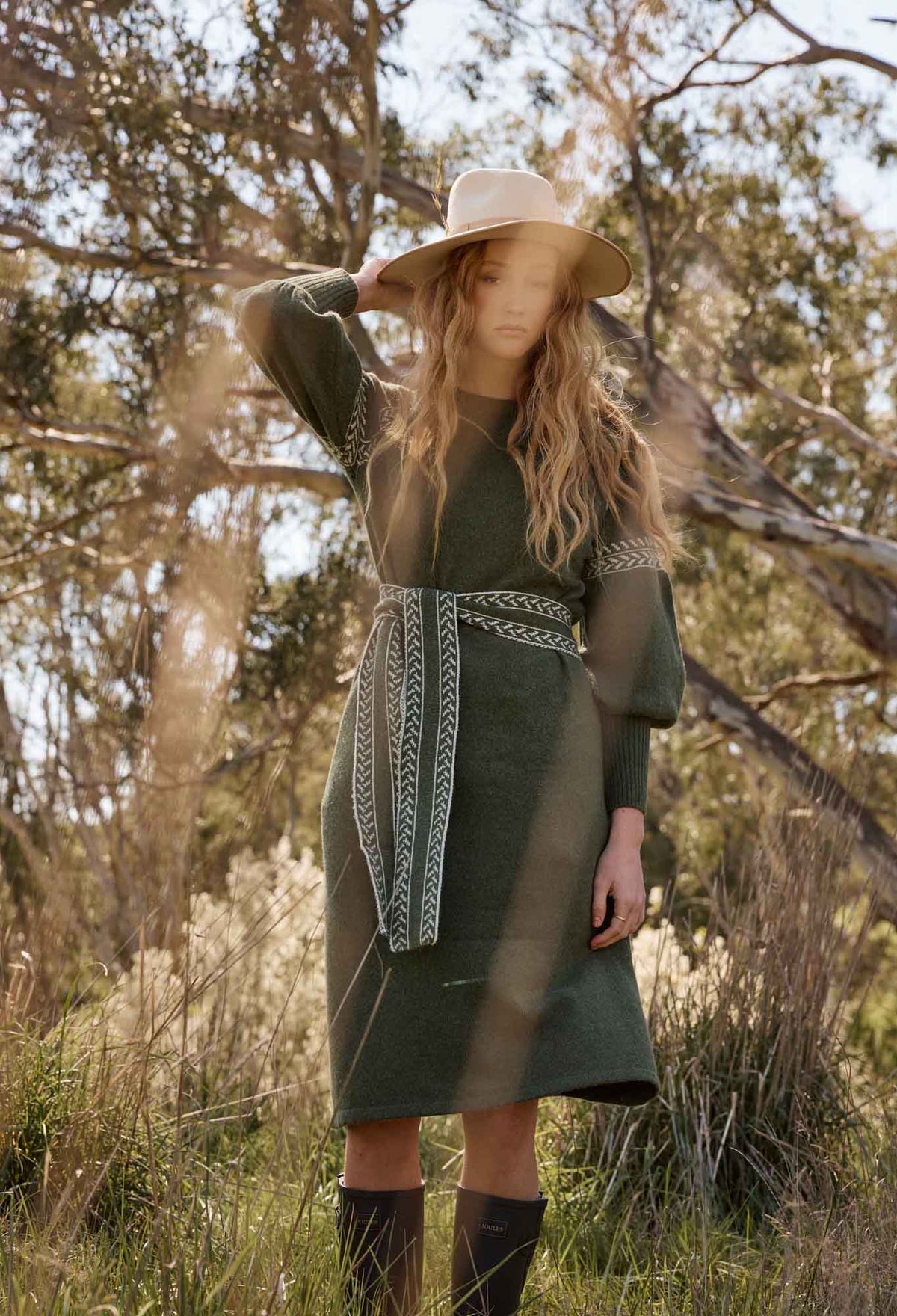 Once Was Sierra Merino Wool Knit Midi Dress - Moss