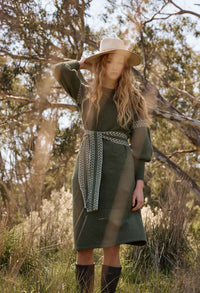 Once Was Sierra Merino Wool Knit Midi Dress - Moss
