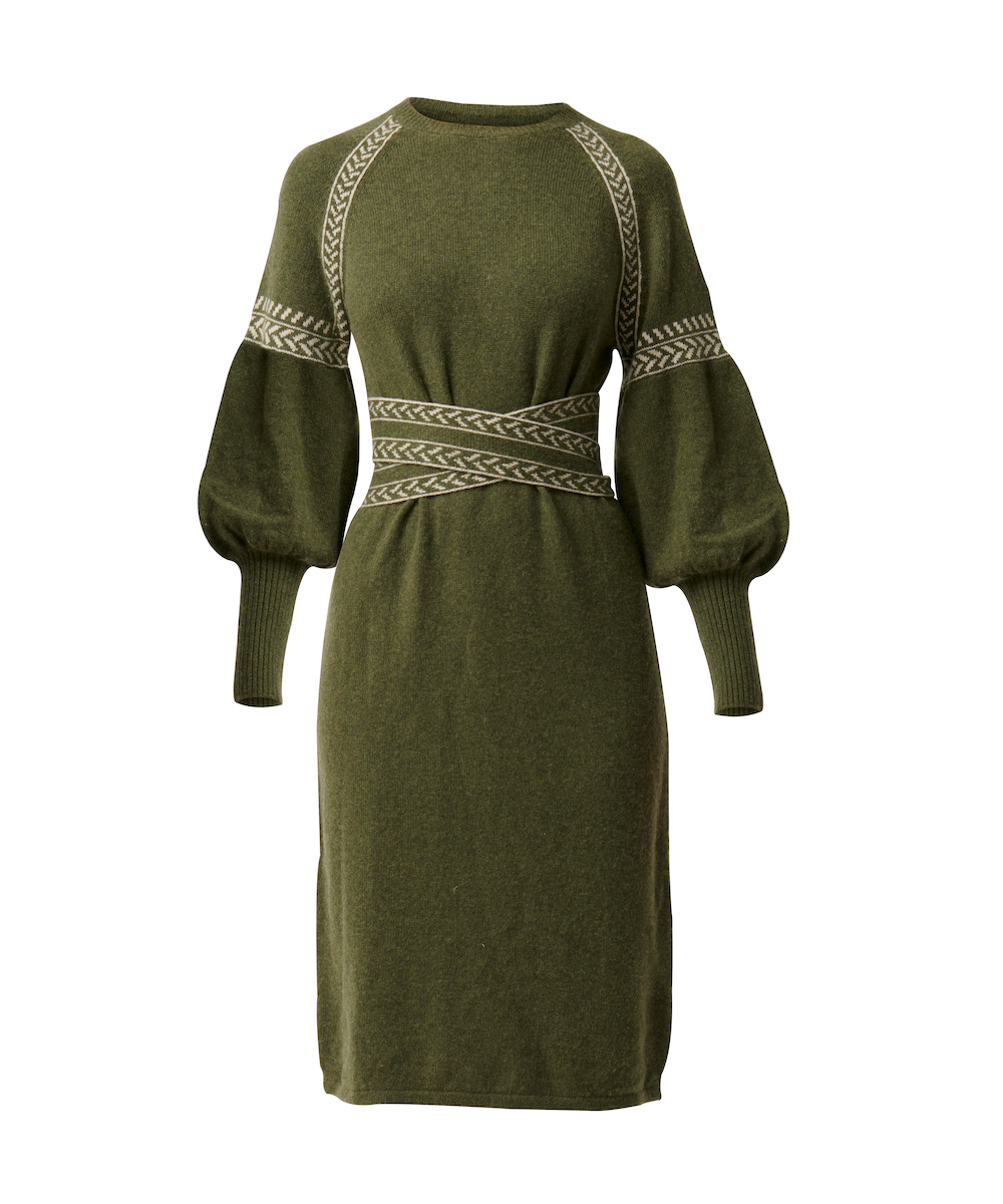 Once Was Sierra Merino Wool Knit Midi Dress - Moss