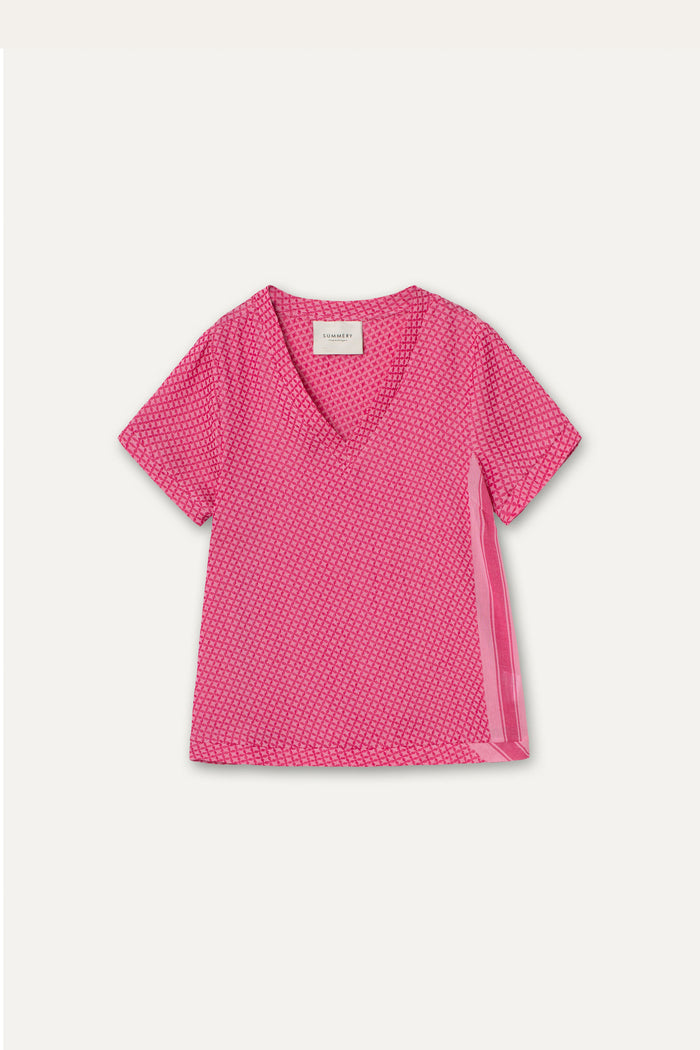 SUMMERY COPENHAGEN SHIRT V SHORT SLEEVE - FUCHSIA ROSE - ESCAPE CLOTHING