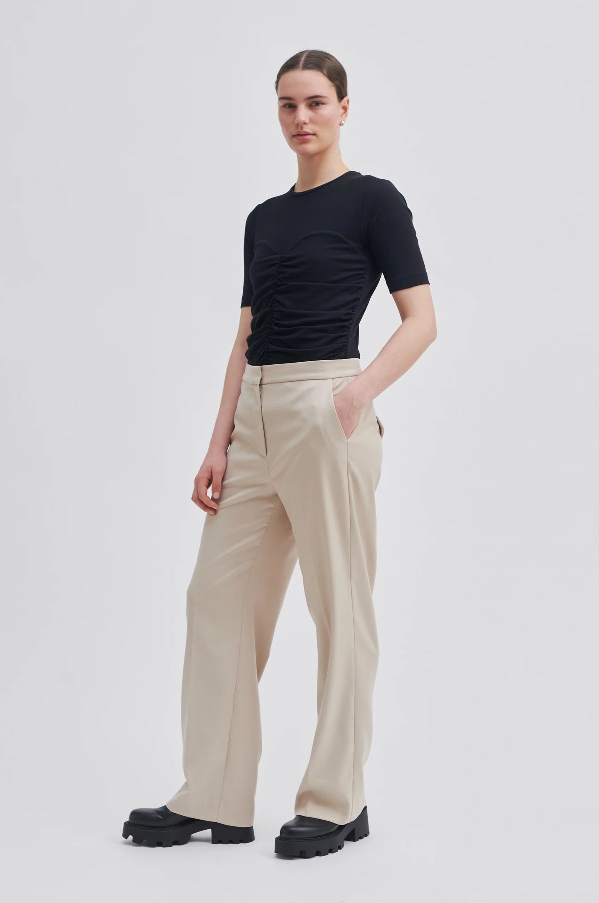 Second Female Kaleem Straight Trousers - Oxford Tan