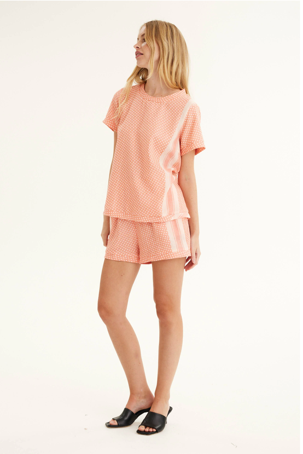 Summery Copenhagen Shirt O Neck Short Sleeve - Pink Dogwood & Lantana