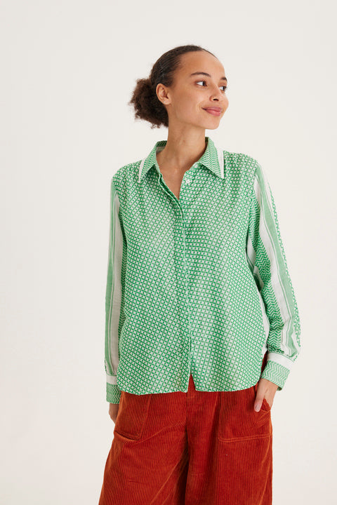 SUMMERY COPENHAGEN GAIA SHIRT - FERN GREEN - ESCAPE CLOTHING