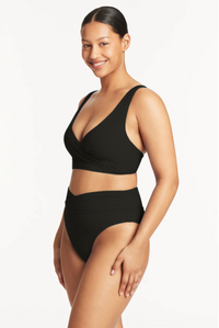 Sea Level Essentials Cross Front Multifit Bra Top – Night Sky