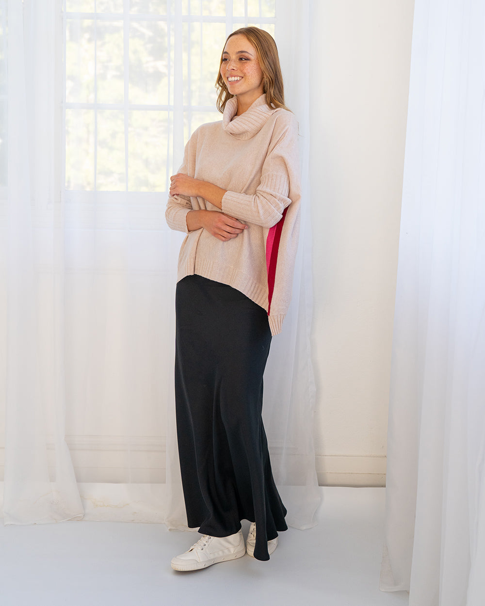 Arlington Milne Cashmere Sinead Speed Stripe - Blush/Pink/Red Stripe