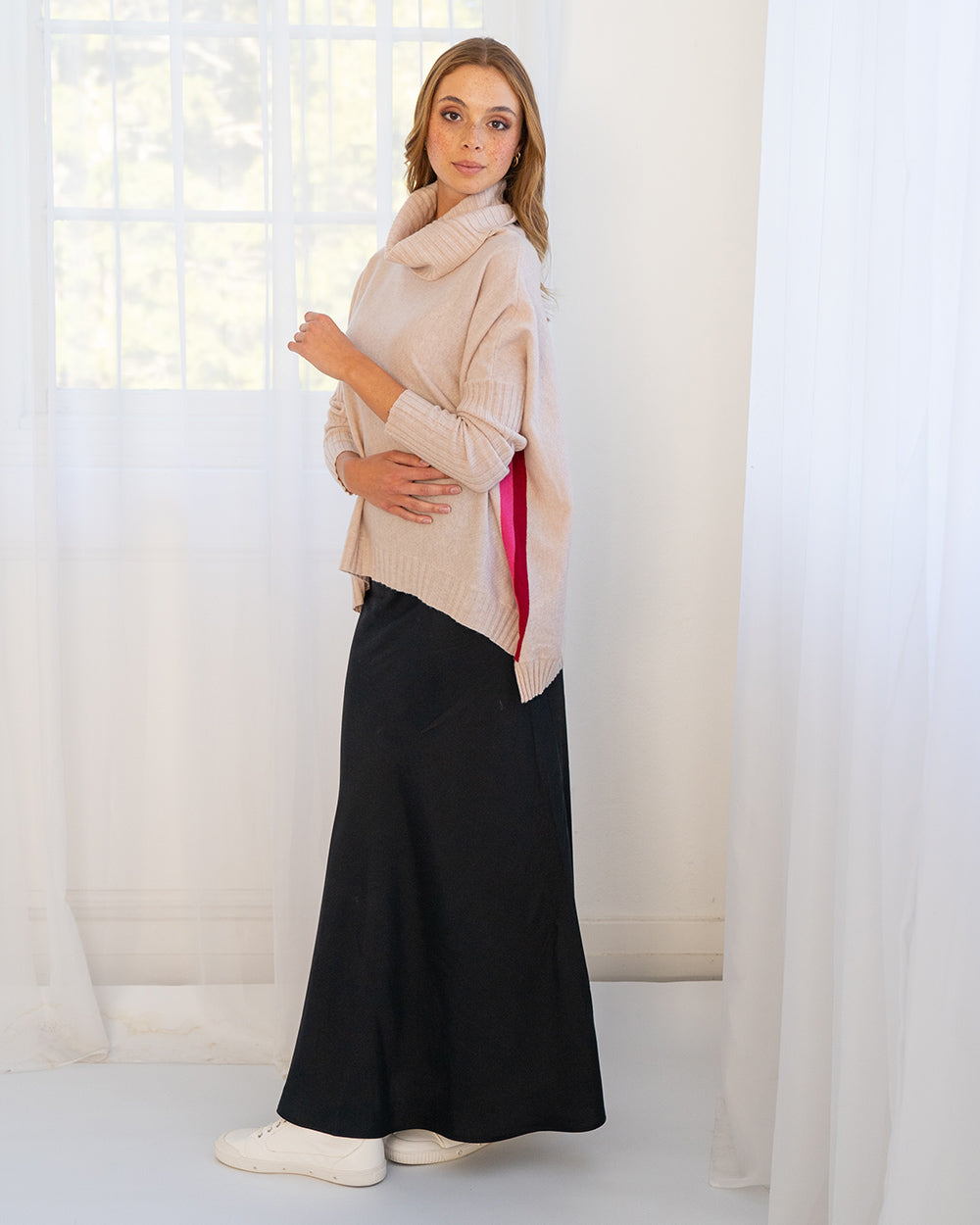 Arlington Milne Cashmere Sinead Speed Stripe - Blush/Pink/Red Stripe