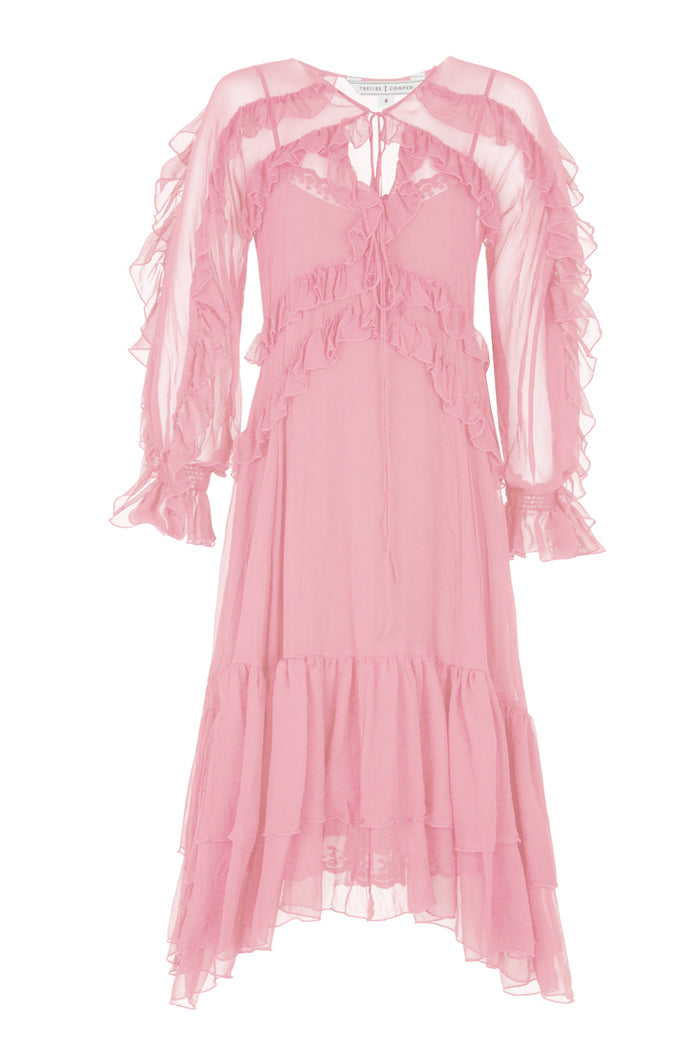 TRELISE COOPER FRILL AT EASE DRESS - PINK - ESCAPE CLOTHING