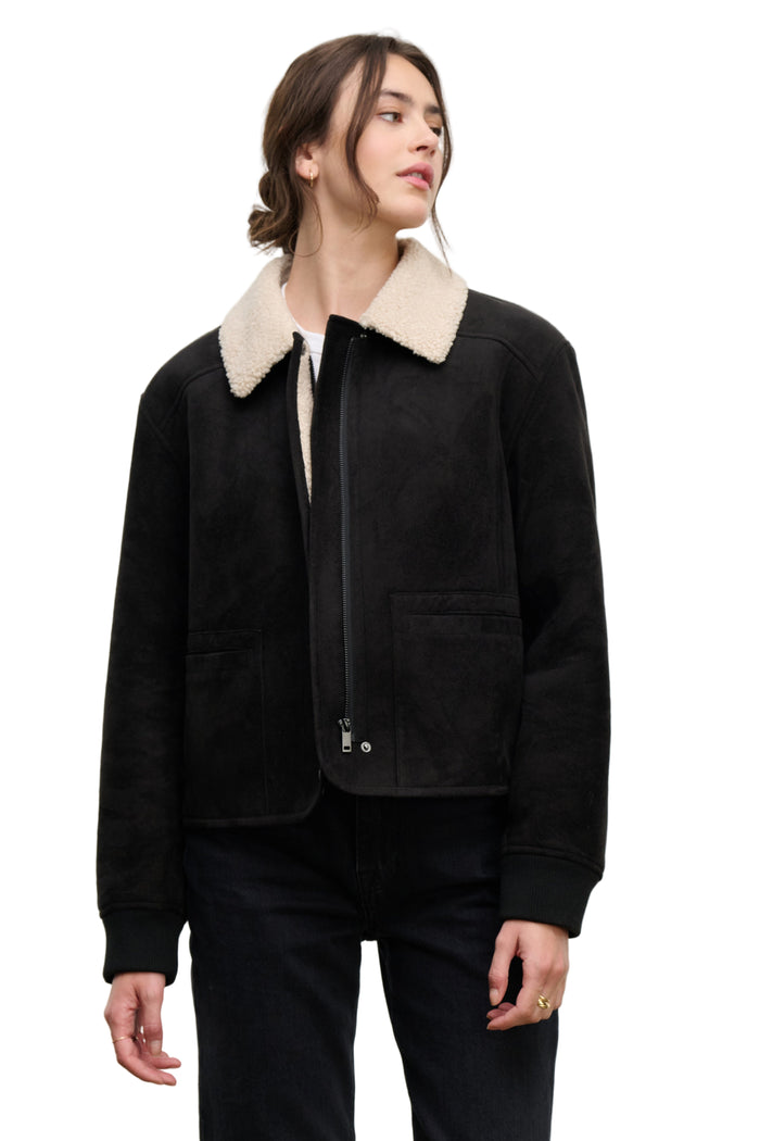 Velvet & Graham Juno Coat - Black/Cream