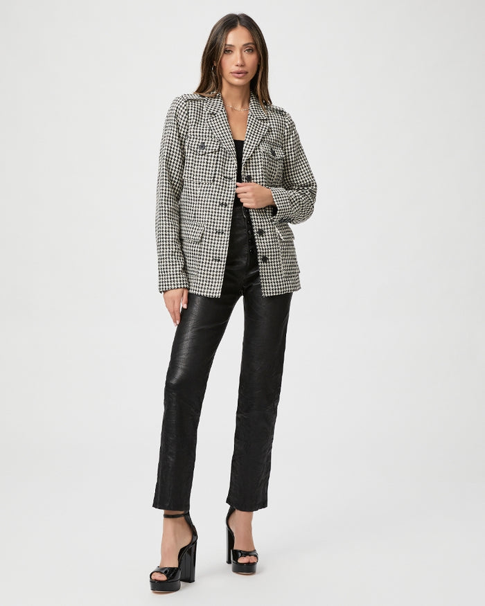 PAIGE STELLA LEATHER TROUSER WITH EXPOSED BUTTON | BLACK | ESCAPE CLOTHING