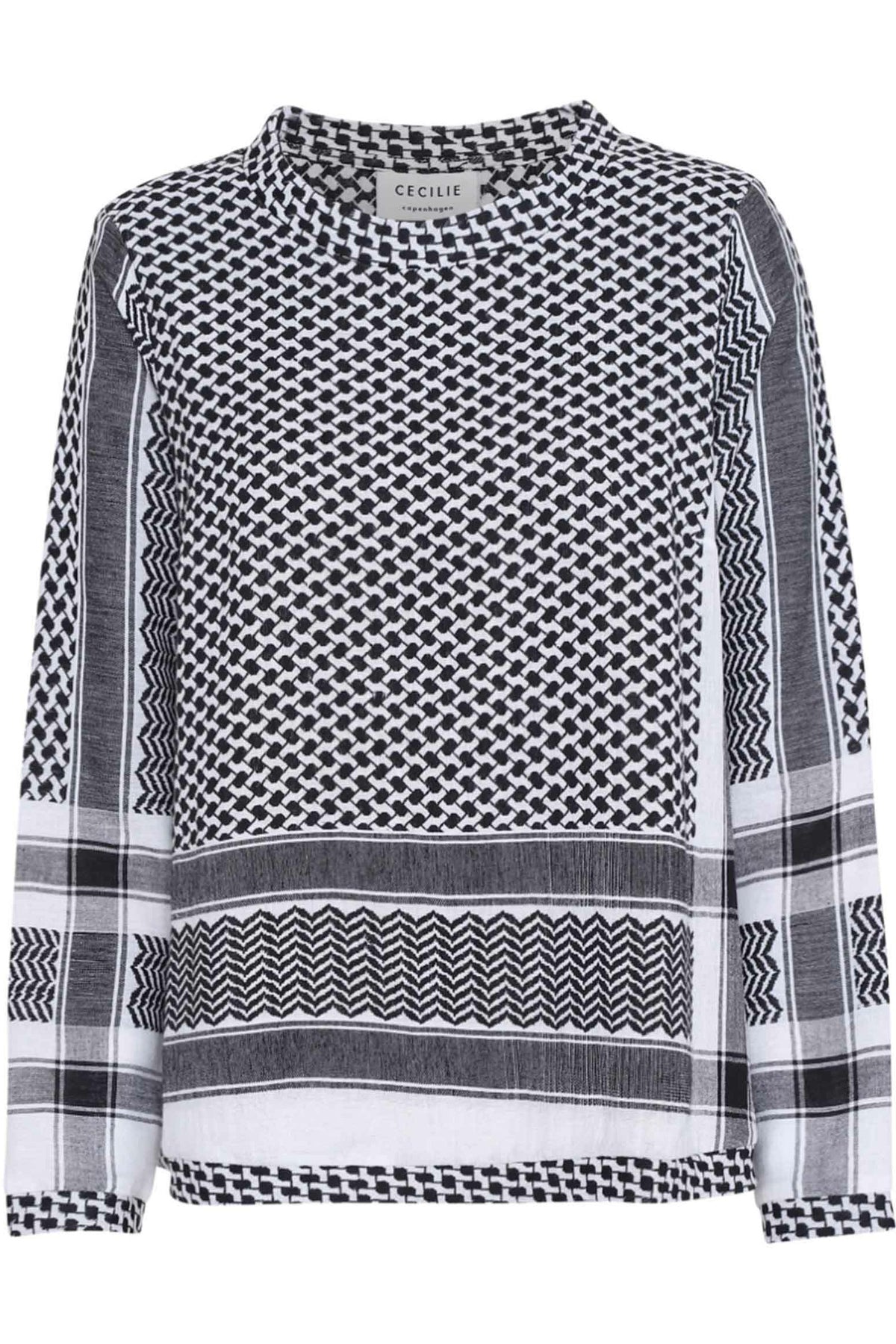 Summery Copenhagen Shirt O Long Sleeve  1008 - Black/White - Escape