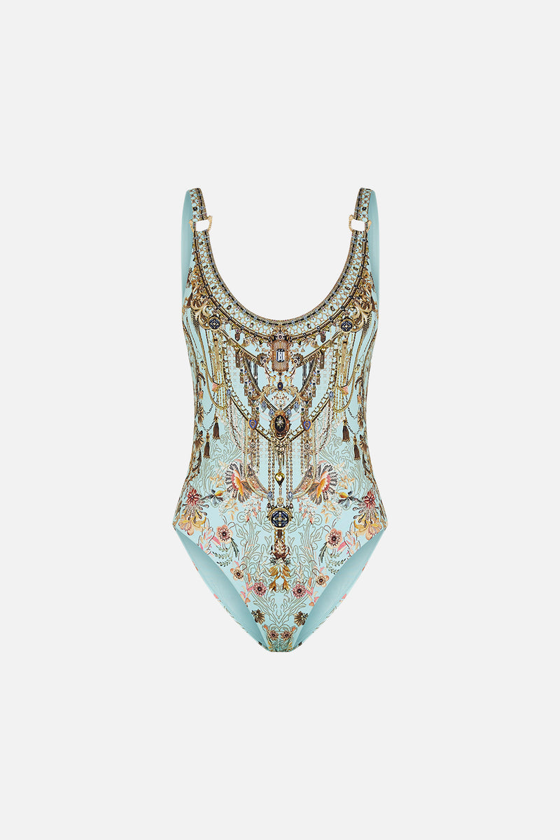 CAMILLA SCOOP ONE PIECE WITH TRIMS