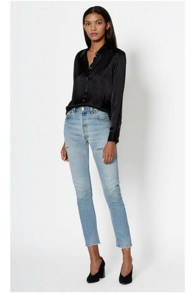 Equipment Slim Signature Silk Shirt - Black - Escape