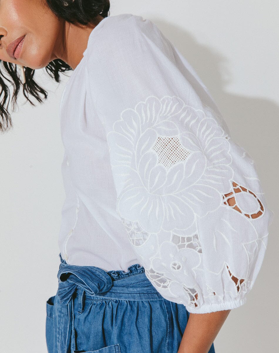 CLEOBELLA LEA BLOUSE - BRIGHT WHITE - ESCAPE CLOTHING