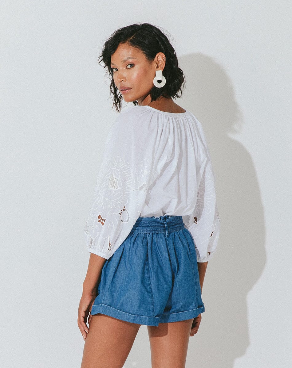 CLEOBELLA LEA BLOUSE - BRIGHT WHITE - ESCAPE CLOTHING