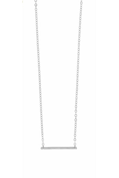 Misuzi - Ruby Fine Chain Mini Bar Necklace - Sterling Silver - Escape