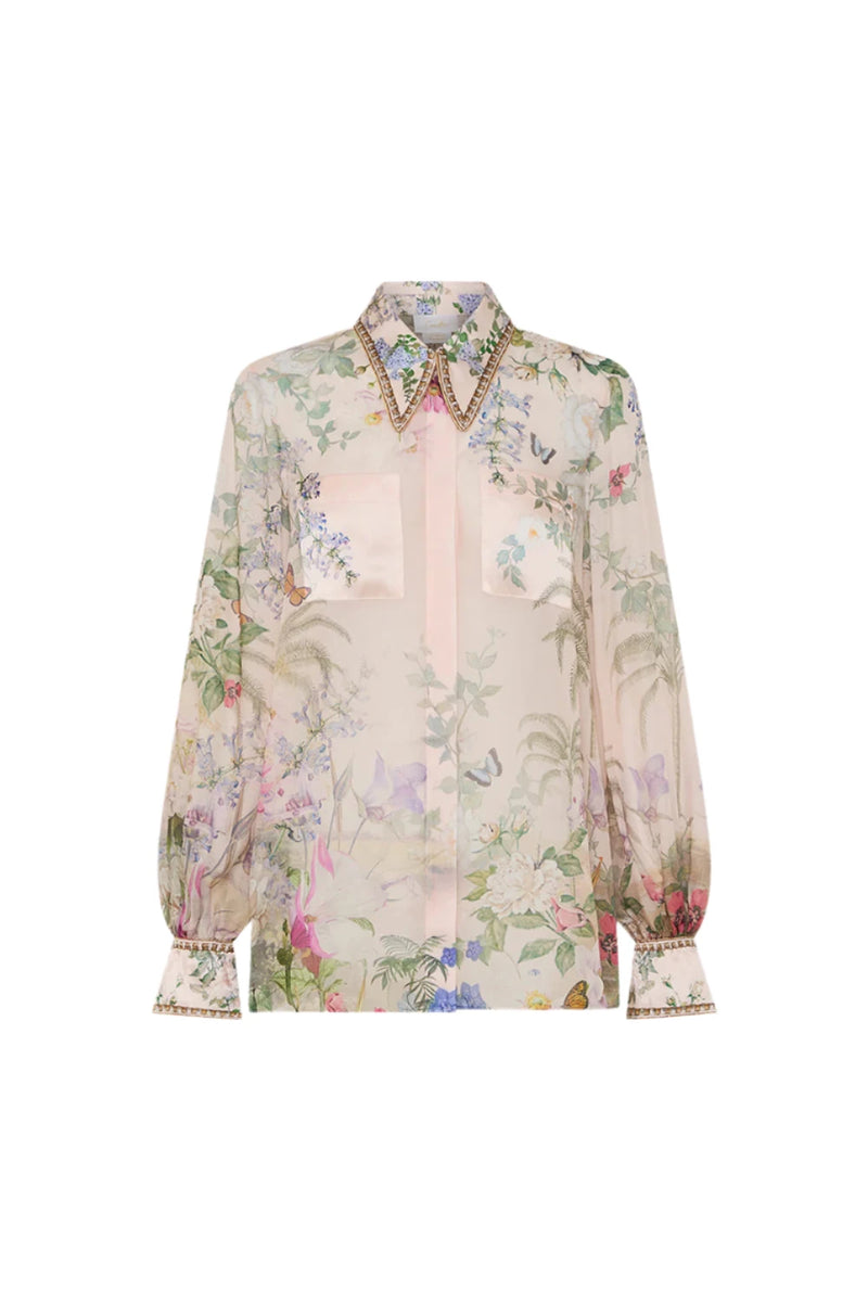 Camilla  Curved Collar Blouse With Pockets - Palacio Playground