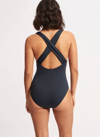 SEAFOLLY CROSS BACK ONE PIECE | TRUE NAVY | ESCAPE CLOTHING