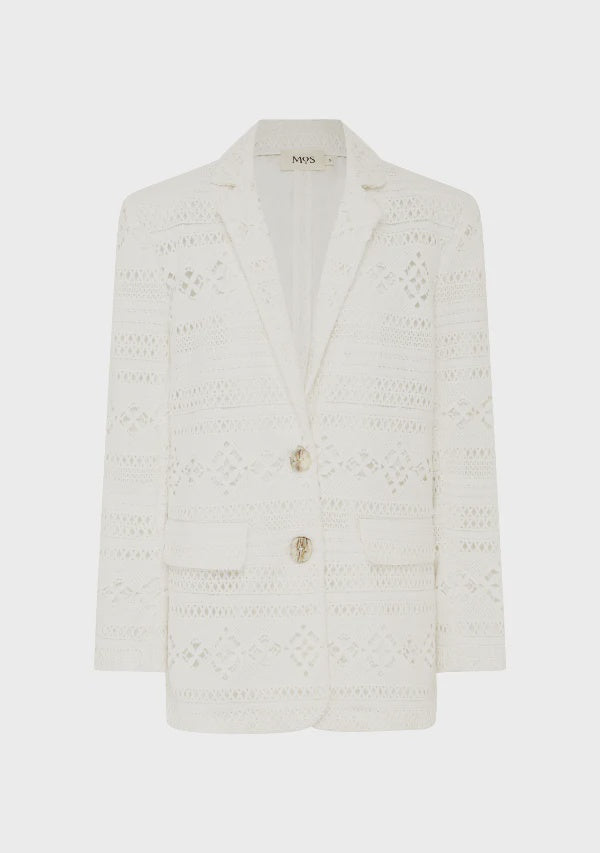 MOS THE LABEL DANIELA TEXTURED BLAZER – BRIGHT WHITE