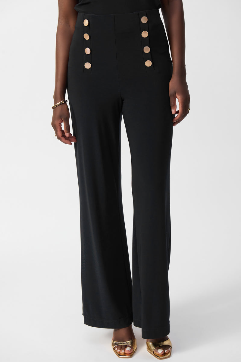 Joseph Ribkoff Laura Button Pant - Black