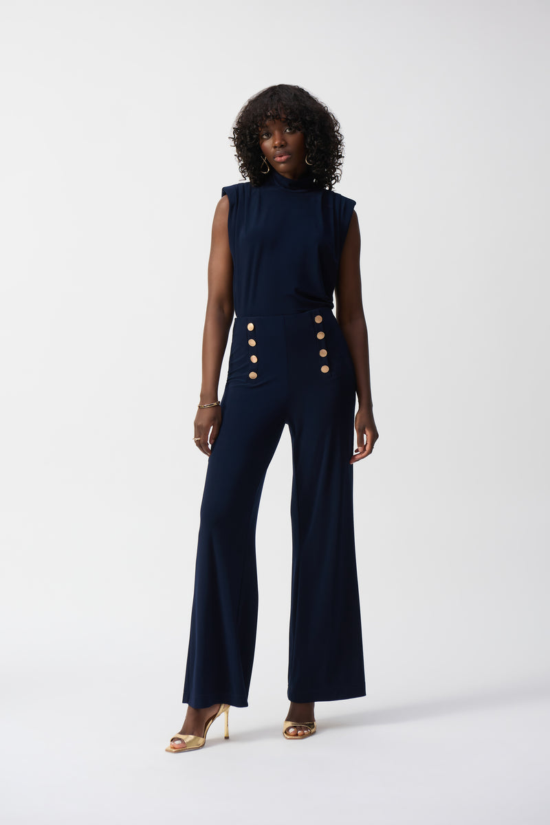 Joseph Ribkoff Laura Button Pant - Midnight Blue