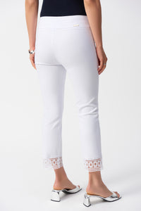 Joseph Ribkoff Maria Cotton Lace Ankle Pant - White