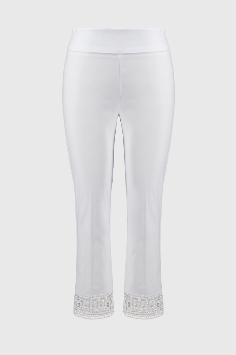 Joseph Ribkoff Maria Cotton Lace Ankle Pant - White