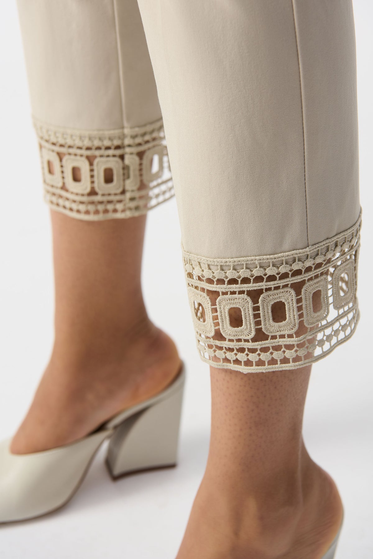 Joseph Ribkoff Maria Cotton Lace Ankle Pant - Moonshine Beige