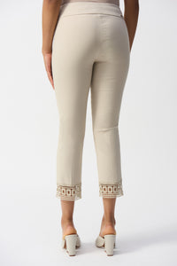 Joseph Ribkoff Maria Cotton Lace Ankle Pant - Moonshine Beige