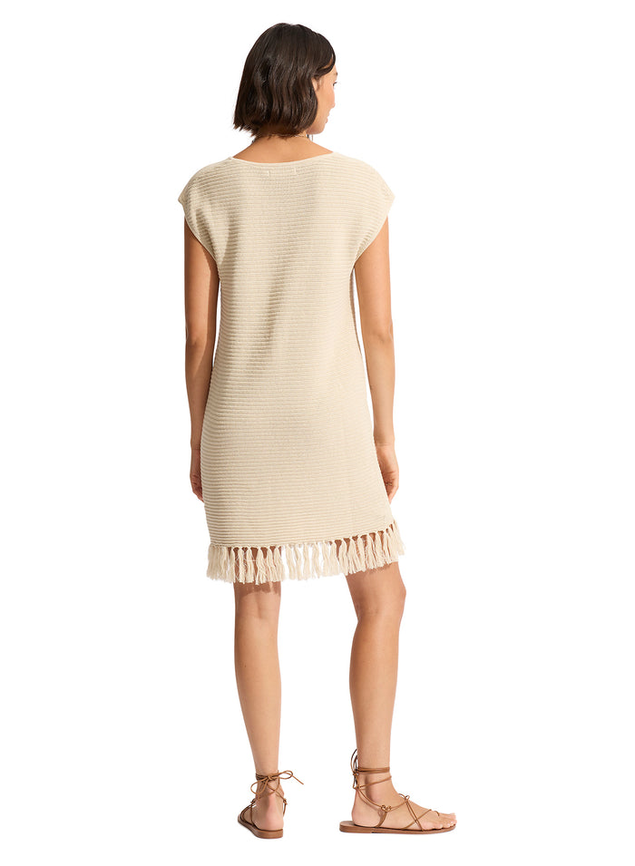 SEAFOLLY MINI KNIT COVER UP - NATURAL - ESCAPE CLOTHING