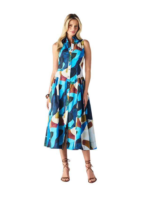 Mos The Label Celestia Print Sleevless Midi Dress - Celestia Print