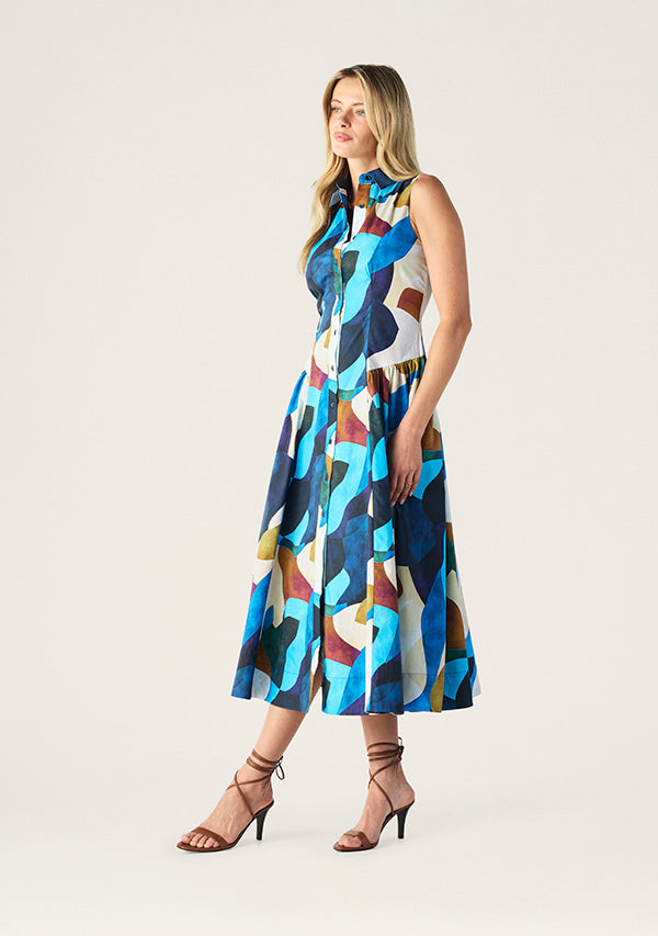 Mos The Label Celestia Print Sleevless Midi Dress - Celestia Print