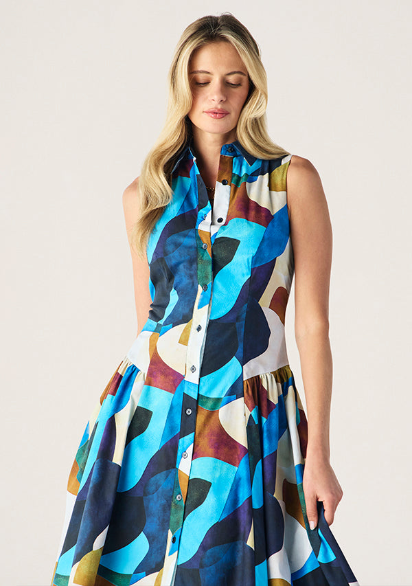 Mos The Label Celestia Print Sleevless Midi Dress - Celestia Print