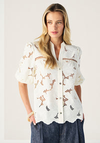 Mos The Label Whisper Embroidery Blouse - Ivory