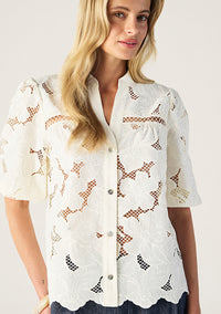 Mos The Label Whisper Embroidery Blouse - Ivory
