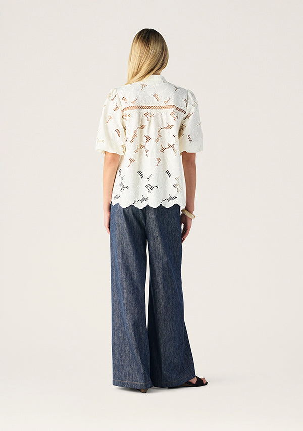 Mos The Label Whisper Embroidery Blouse - Ivory