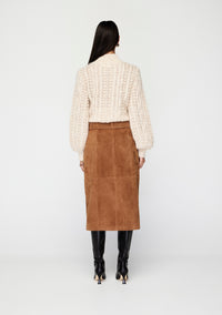 Mos The Label Nola Suede Midi Skirt - Toffee