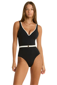 Sea Level Babylon Plunge One Piece - Black