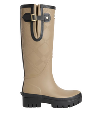 Barbour Leighton Tartan Tall Welly - Military Brown/Black