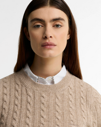 Barbour Ashdown Cable Knitted Jumper - Honey