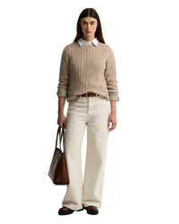 Barbour Ashdown Cable Knitted Jumper - Honey