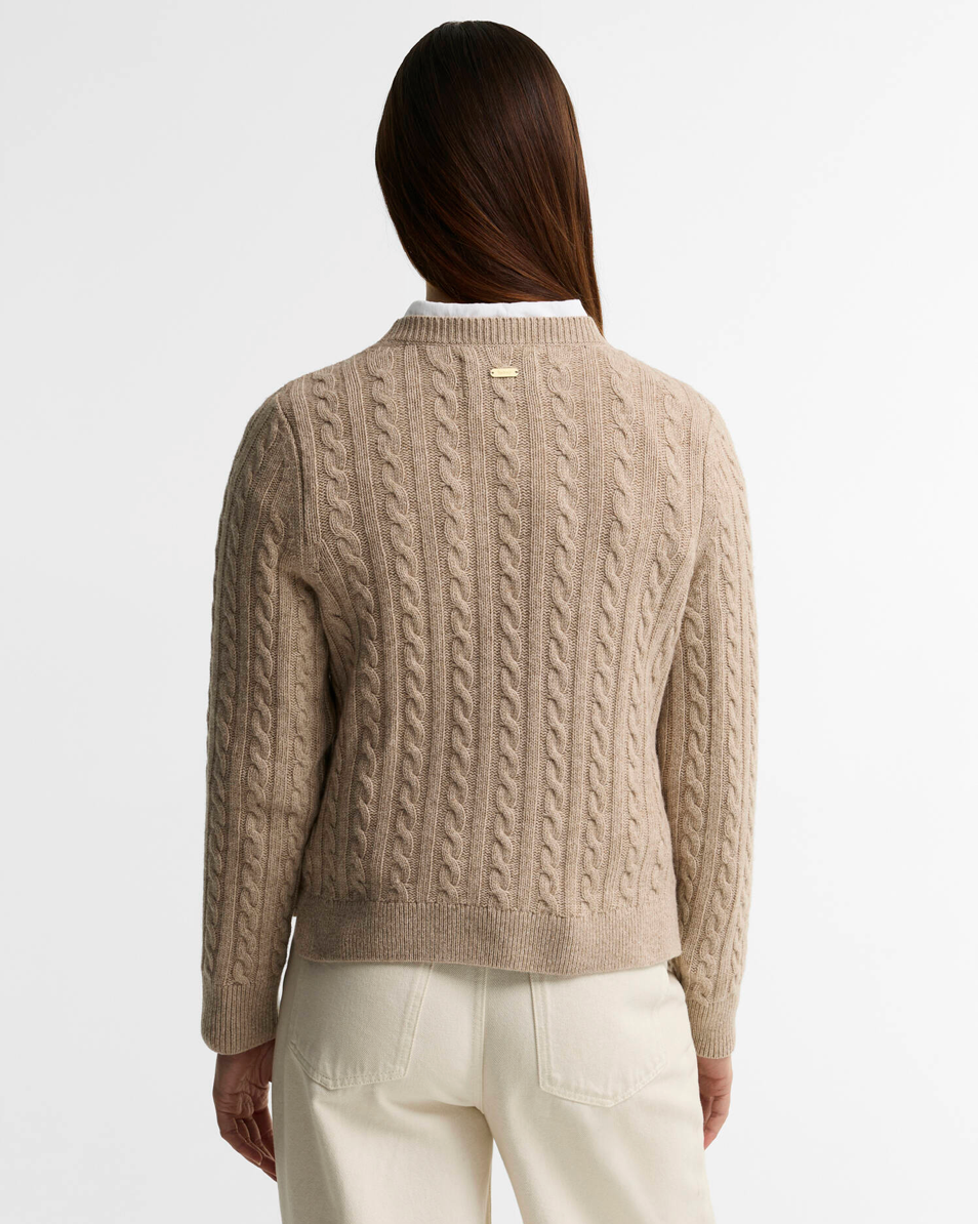 Barbour Ashdown Cable Knitted Jumper - Honey