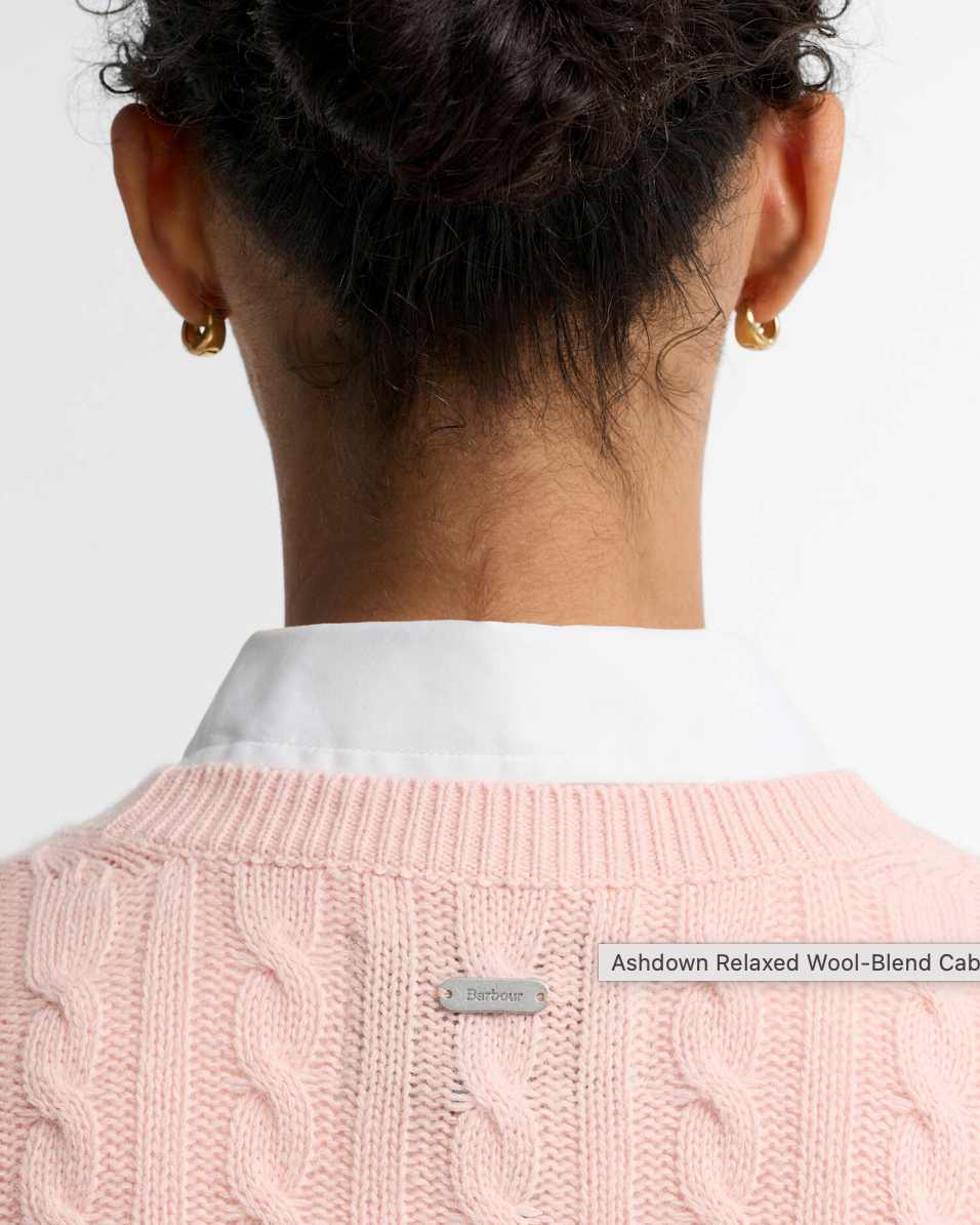 Barbour Ashdown Cable Knitted Jumper - Pink Blush