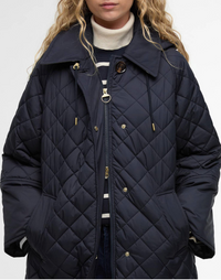 Barbour Cara Quilted Jacket - Dark Navy//Ancient Poplar