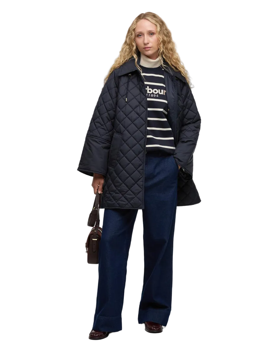 Barbour Cara Quilted Jacket - Dark Navy//Ancient Poplar