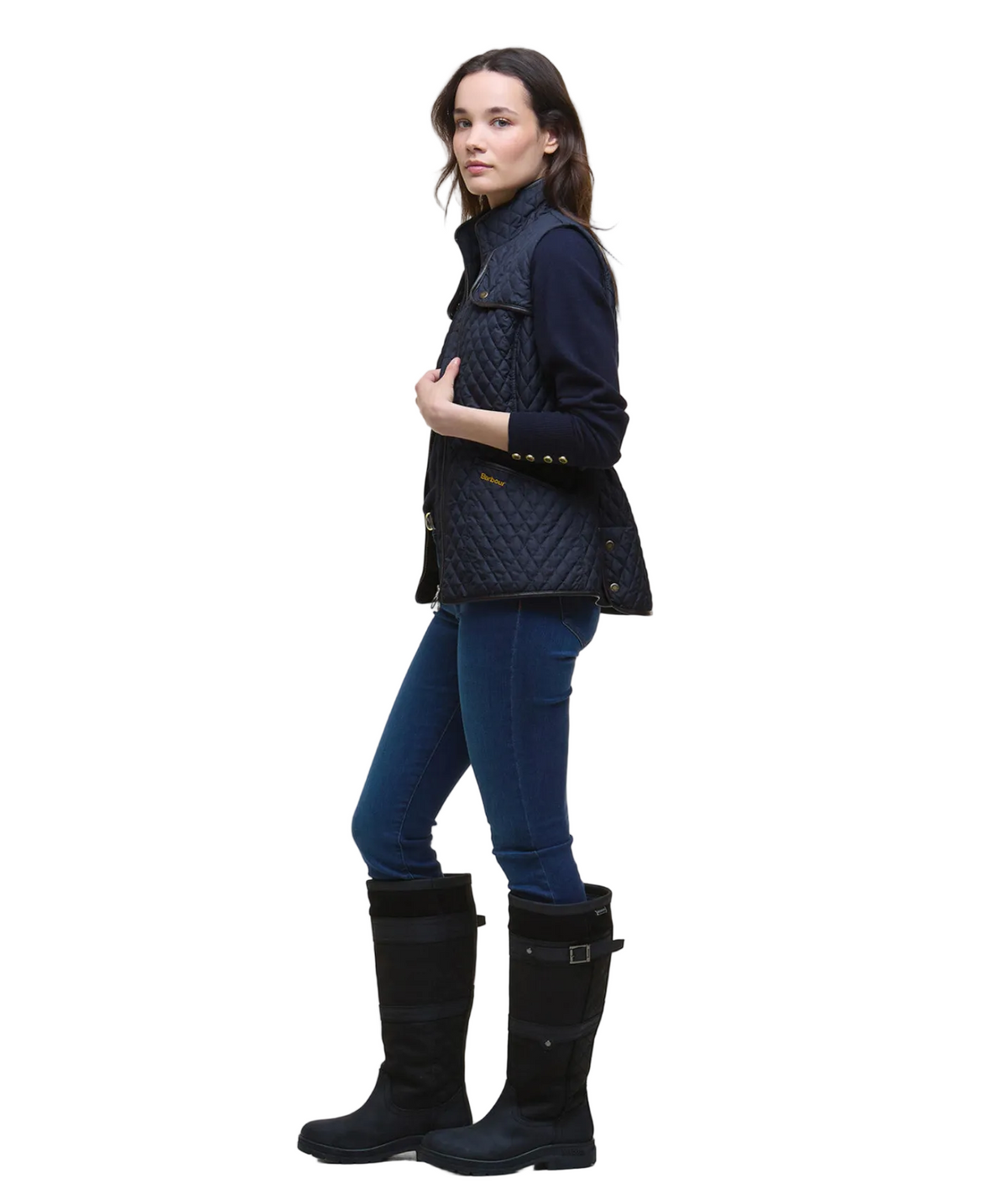 Barbour Fitted Dahila Quilted Gilet - Dark Navy