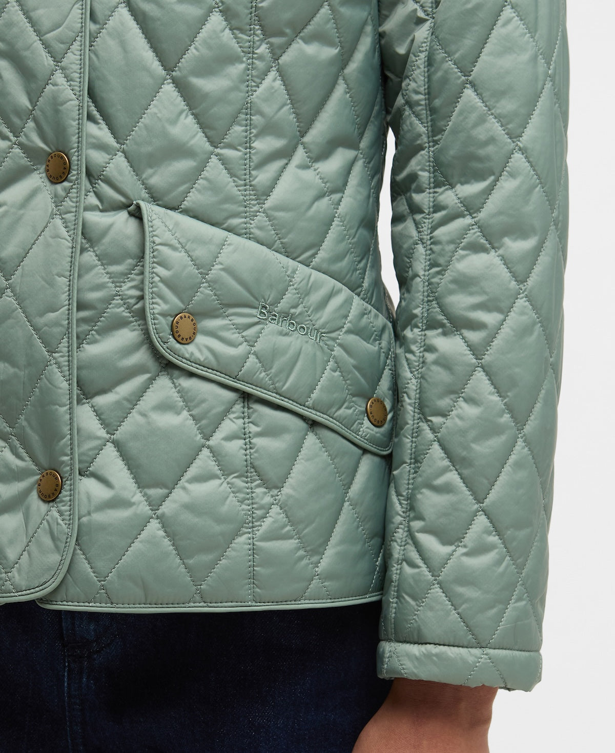 Barbour Flyweight Cavalry Quilted Jacket - Blue Sage