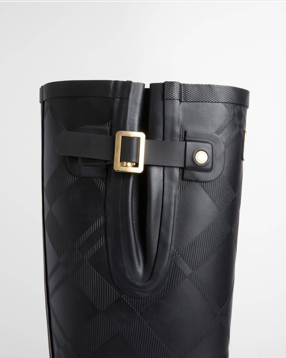 Barbour Leighton Tartan Tall Welly - Black